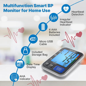 Multifunction Renpho smart blood pressure monitor for home use. (A)
