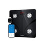 A Renpho Elis 1 Smart Body Scale with a phone next to it for wellness monitoring.(A)