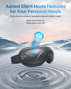 The silent mode is added on the Eyeris 2 Eye Massager for health and wellness.(A)